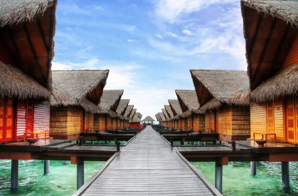 Maldivische ocean villas — Stockfoto