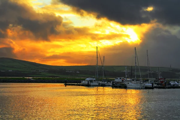 Harbour in Dingle at sunset — Stock Photo, Image
