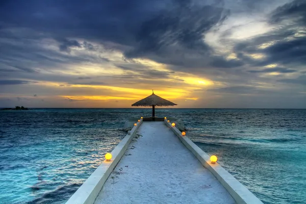 Malediven Sonnenuntergang hdr — Stockfoto
