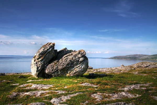 Sten på Burrens kyst - Irland - Stock-foto