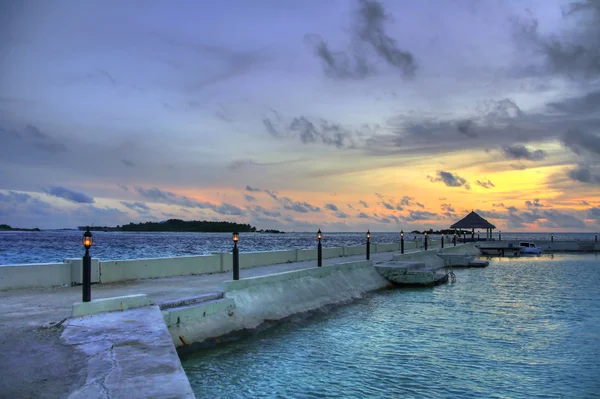 Coucher de soleil magique sur les Maldives — Photo