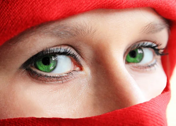 Ninja zielone oczy — Zdjęcie stockowe