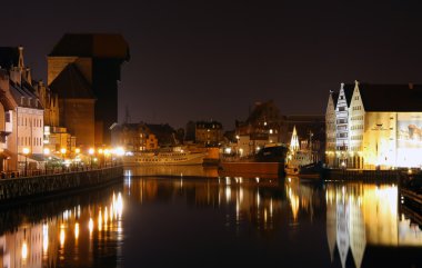 Gdansk at night clipart