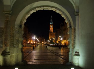 Dluga street through the Green Gate clipart