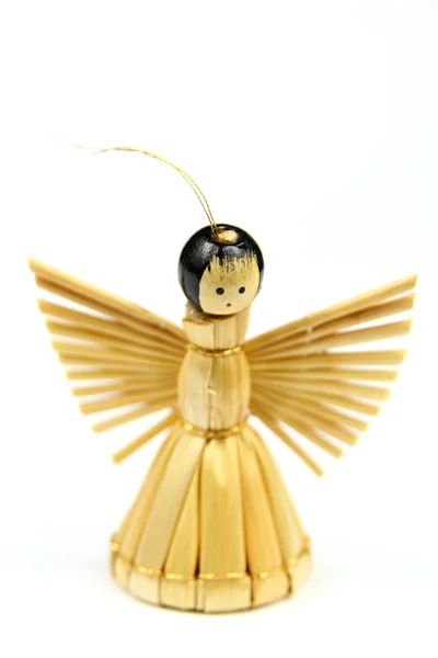 Straw Christmas Angel — Stock Photo, Image