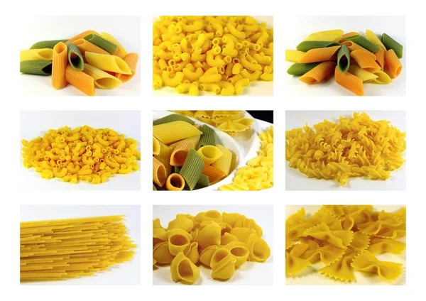 Colección de pasta italiana - collage — Foto de Stock