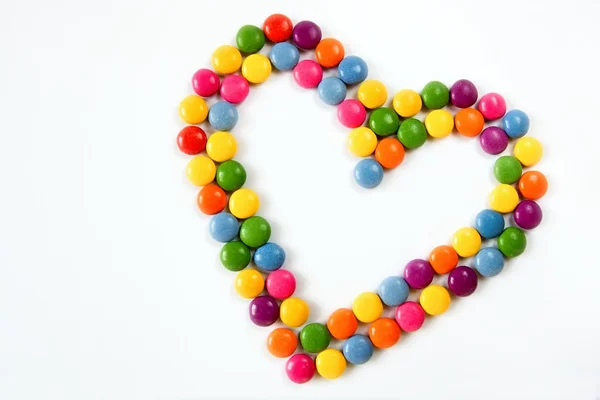 Coeurs colorés faits de bonbons — Photo