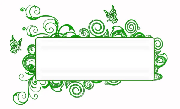 Banner verde floral — Foto de Stock