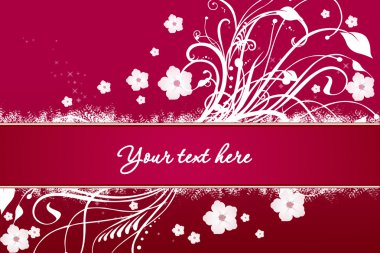 Pink floral banner clipart