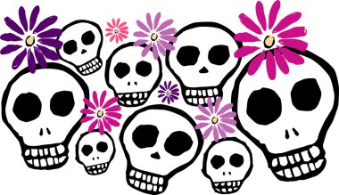 Skulls and Flowers clipart