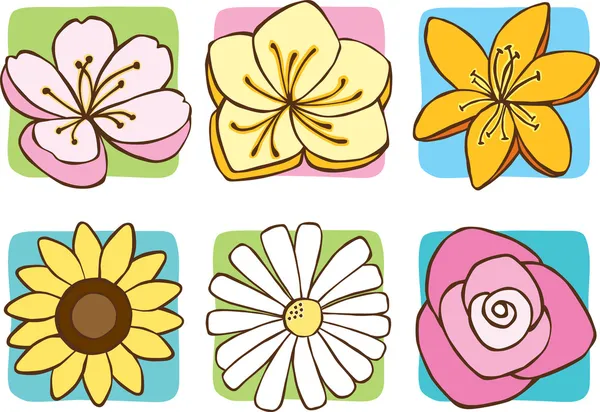 Set de pictograme de flori — Vector de stoc