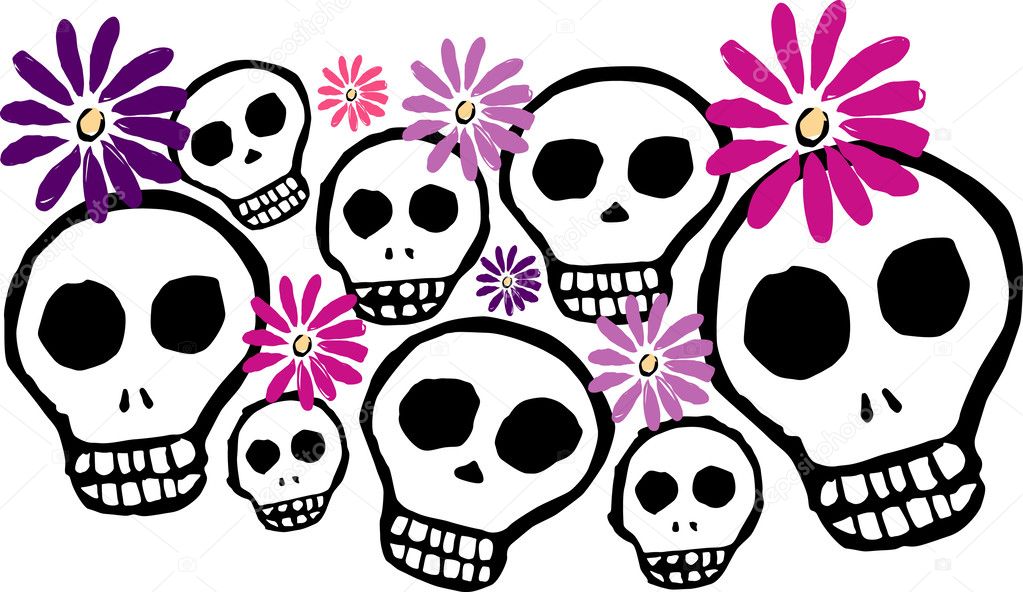 Skulls and Flowers