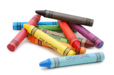 Crayons lying in chaos clipart