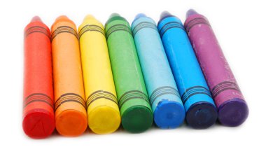 Rainbow of colored crayons clipart