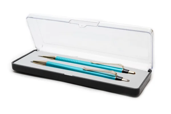 Fountain pens in the etui — Stock Photo, Image