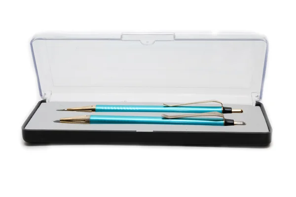 Fountain pens in the etui — Stock Photo, Image
