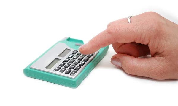 stock image Hand pushing a button on the calculator