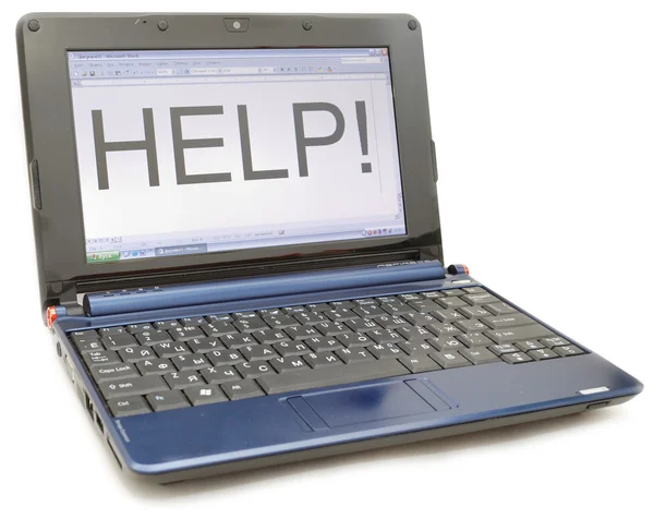 A laptop with a word "Help" — Stock Photo, Image