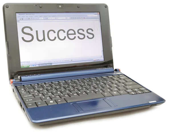 Laptop ze słowem "sukces" — Zdjęcie stockowe