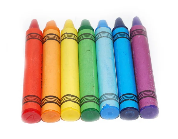 Arco iris de crayones de colores — Foto de Stock