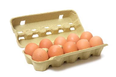 Brown eggs in box clipart