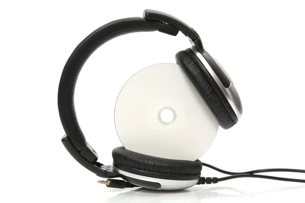 stock image Headphones with compact disc