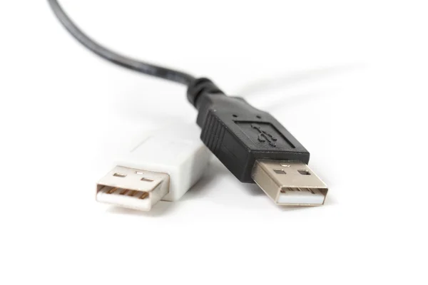 Schwarz-weiße USB-Anschlüsse — Stockfoto