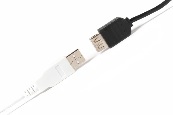 Schwarz-weiße USB-Anschlüsse — Stockfoto
