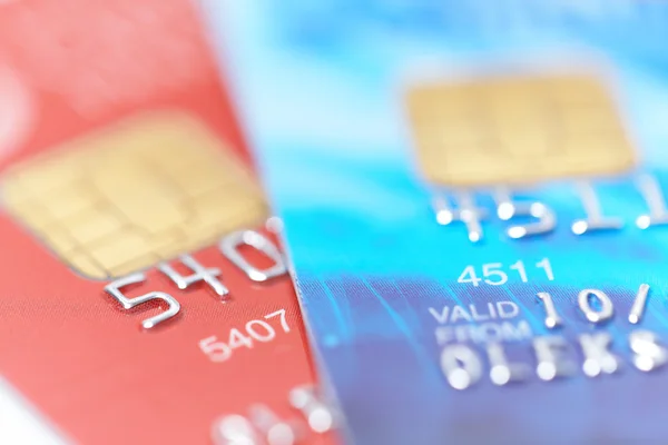 stock image Two credit cards with shallow DOF