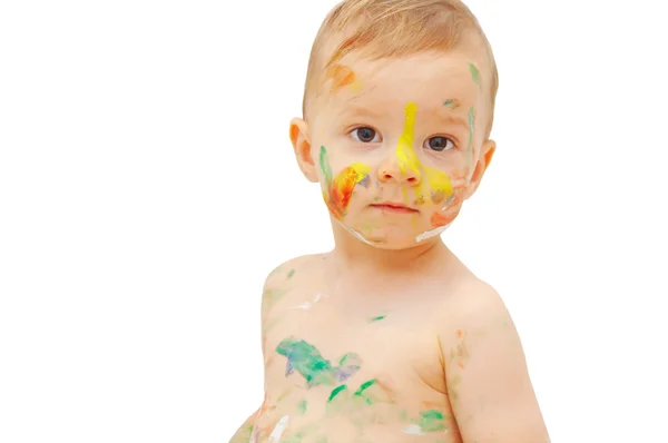 Rapaz pintado — Fotografia de Stock