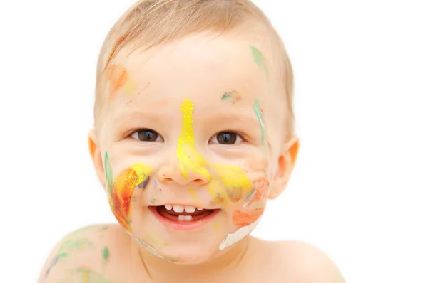 Painted baby face — Stock Photo, Image