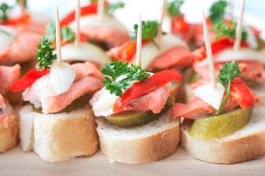 Canapes with fish clipart