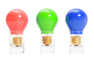 Three light bulbs in a row clipart