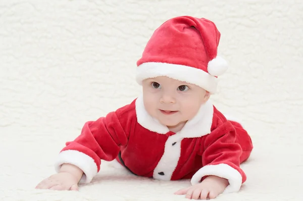 Baby in santa's suit — Stock Photo, Image