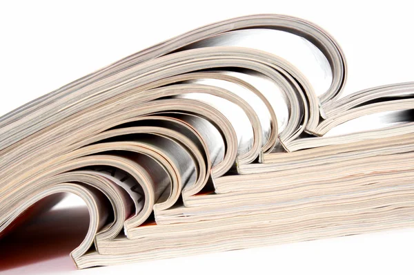Heap of open magazines — Stock Photo, Image