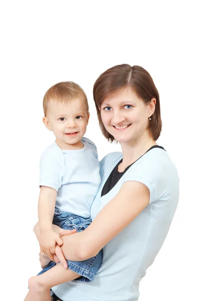 Usmívající se matka se svým synem — Stock fotografie