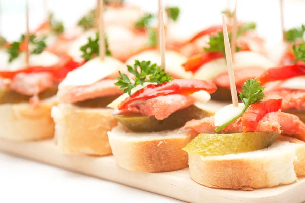 stock image Canapes with fish