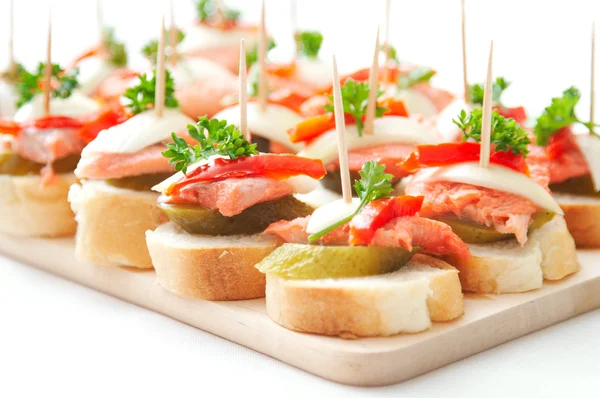 stock image Canapes with fish