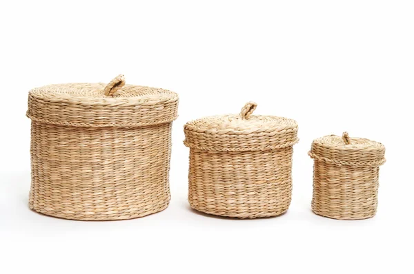Set of wicker baskets — Stock Photo, Image