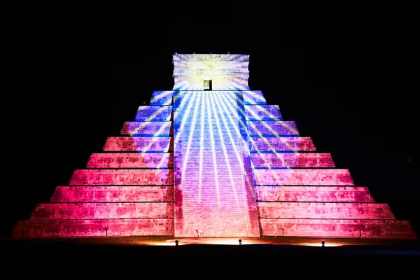 stock image Light show on Chichen Itza, Mexico