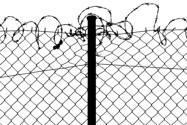 Fence with barbed wires — Stock Vector
