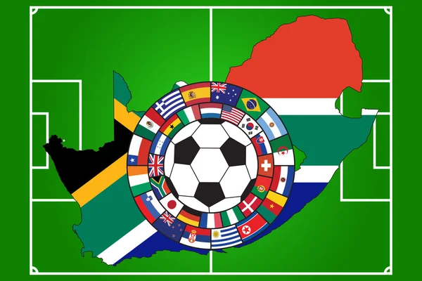 Vector van voetbal met vlaggen — Stockvector