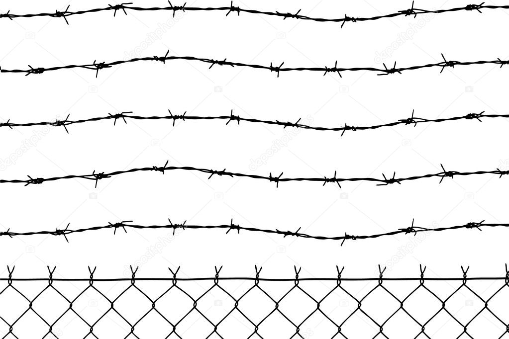 Wired fence with five barbed wires