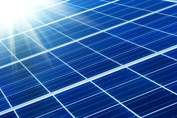 stock image Solar panel with sunbeams
