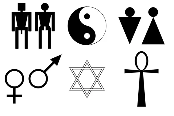 Manliga och kvinnliga symboler — Stock vektor