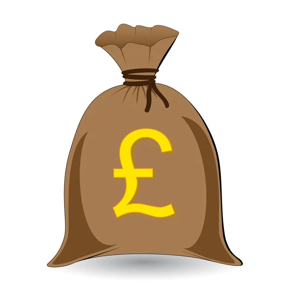 Full money sack of pounds — Stock Vector