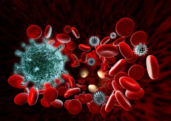 血液中のウイルス — ストック写真