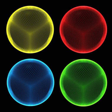 Dotted holo spheres clipart