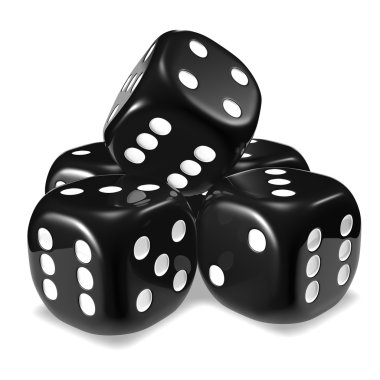 Black dice stack clipart