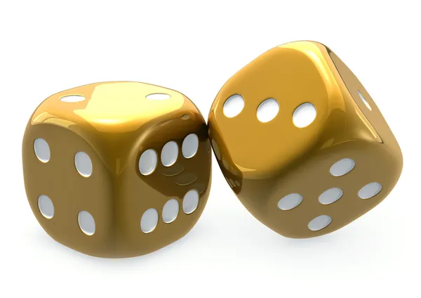 Dice of gold — Stock Photo, Image